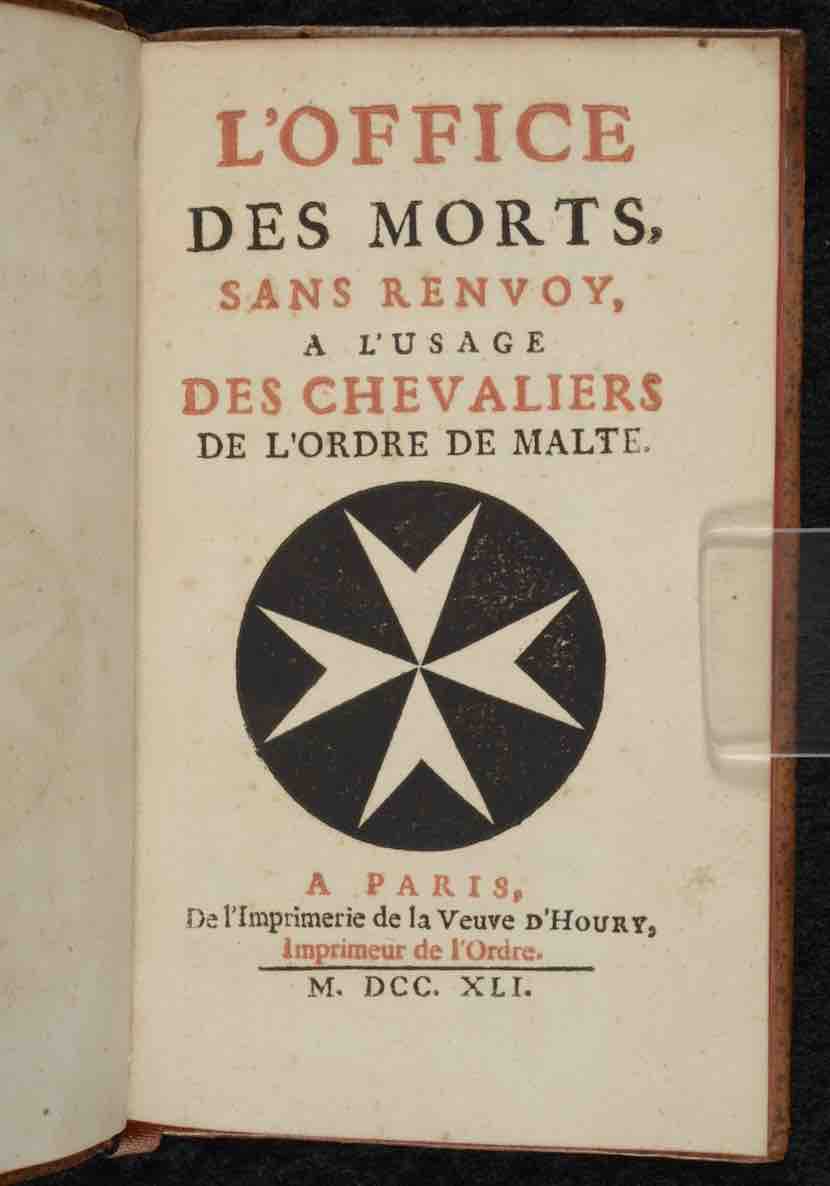 18th-c. Office of the Dead for the Order of Saint John of Jerusalem (<a href='https://w3id.org/vhmml/readingRoom/view/510482'>HMML 448</a>)