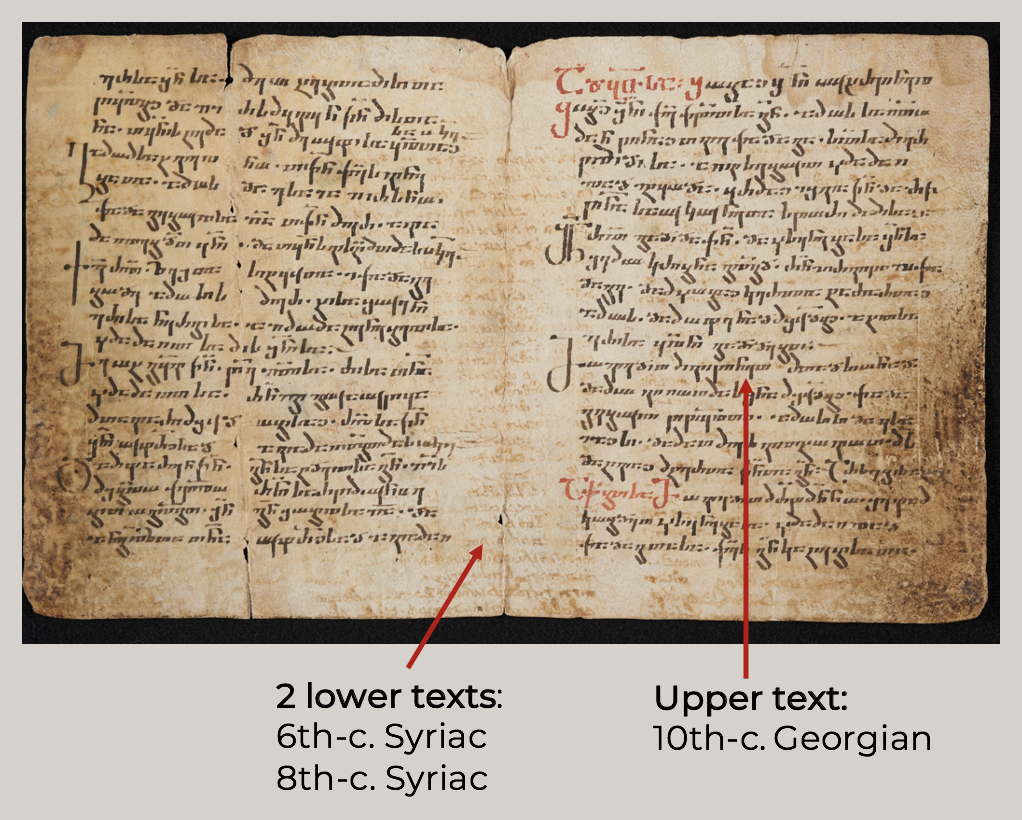 palimpsest texts indicated